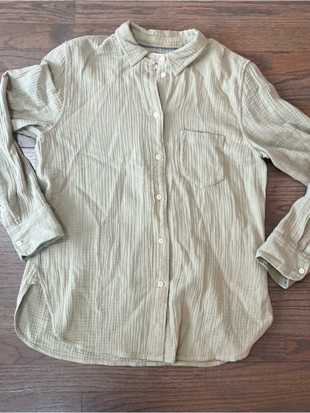 J. Crew Cotton garçon button down long sleeve gauze pistachio green women’s 8 - Picture 2 of 7
